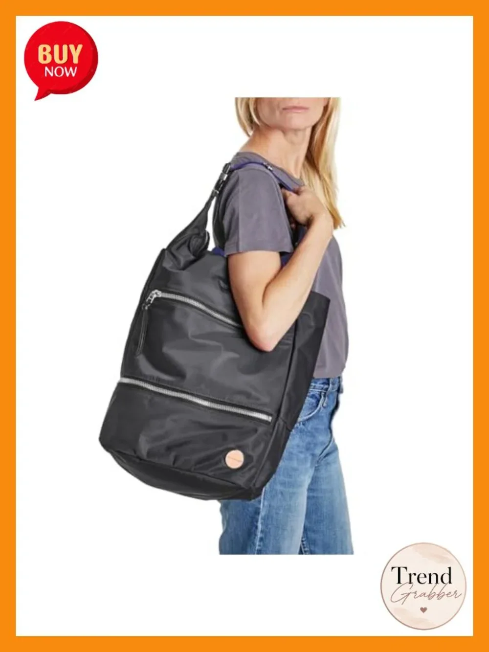 Convertible Laptop Backpack with Luggage Strap Water Resistant Nylon Travel